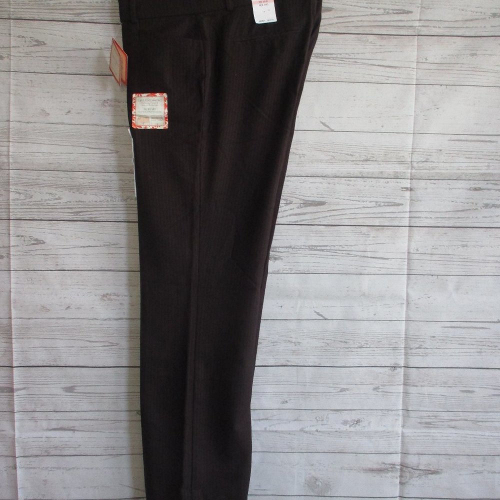 NWT - DOCKERS  brown Metro pants - faint pinstripe - sz 10 S - MSRP $50.00